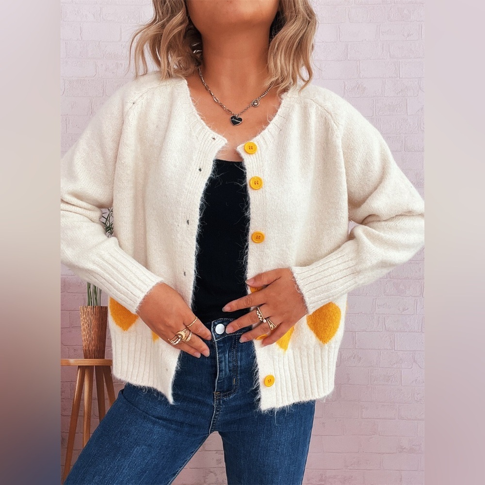 Lemon Pattern Button-Up Cardigan - Picture 3 of 16